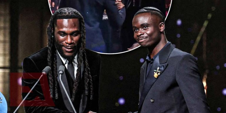 Burna Boy Presents Sócrates Award to Bukayo Saka at 2026 Ballon d’Or Ceremony